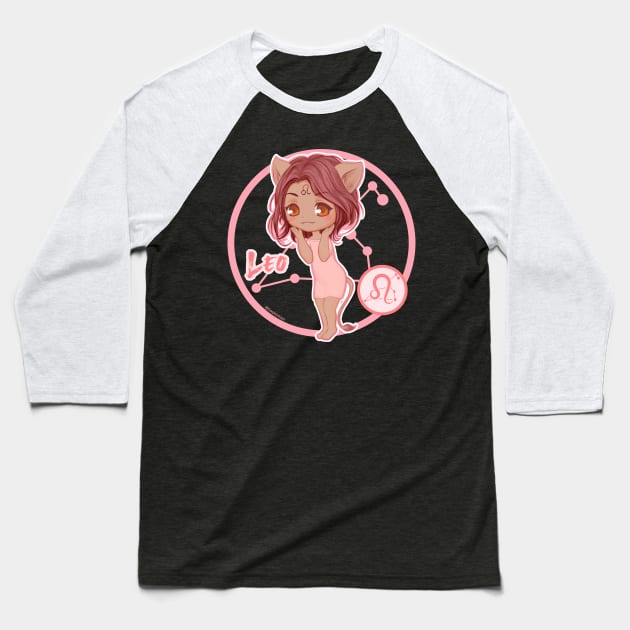 Chibi Zodiac Leo Baseball T-Shirt by LoShimizu